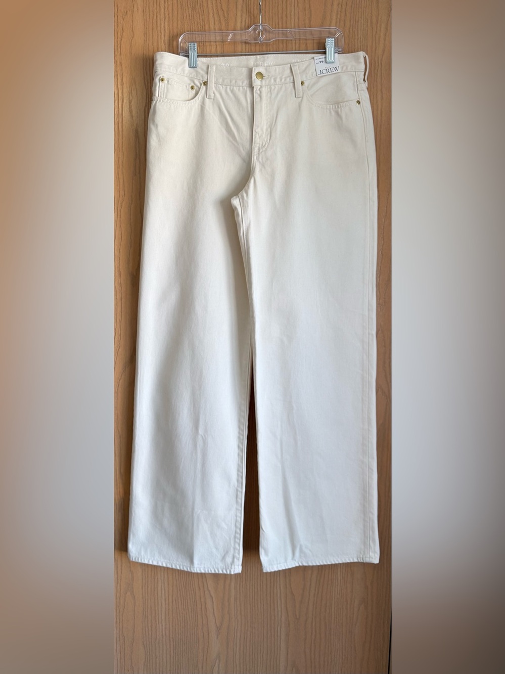 J. Crew | Women’s 29 Tall | Cream ‘84 Low Rise Wide Leg Jeans Stretch Cotton NWT
